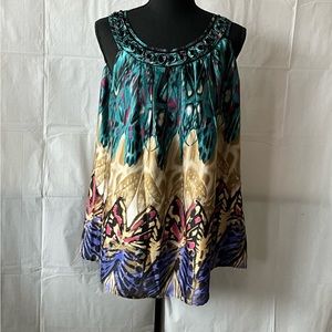 Sleeveless Colorful Butterfly Blouse